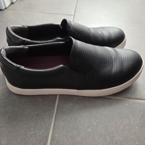 Dr. Scholl's Black Textured Slip-On Loafers Women's Size 8